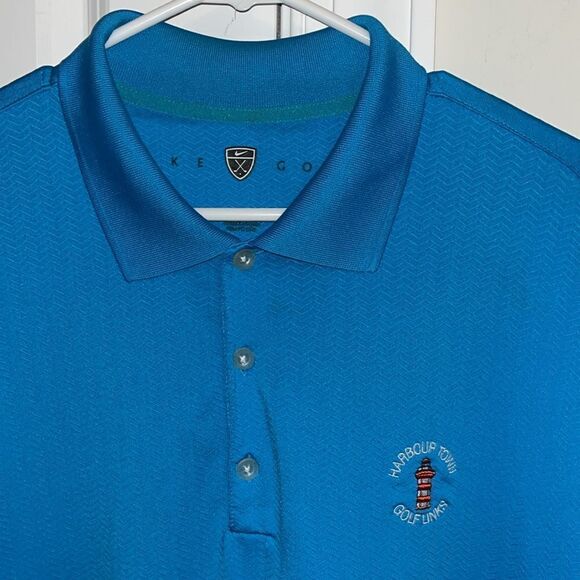 Amazing Harbour Town Golf Links performance Teal Blue Hilton Head polo shirt L - Picture 3 of 5